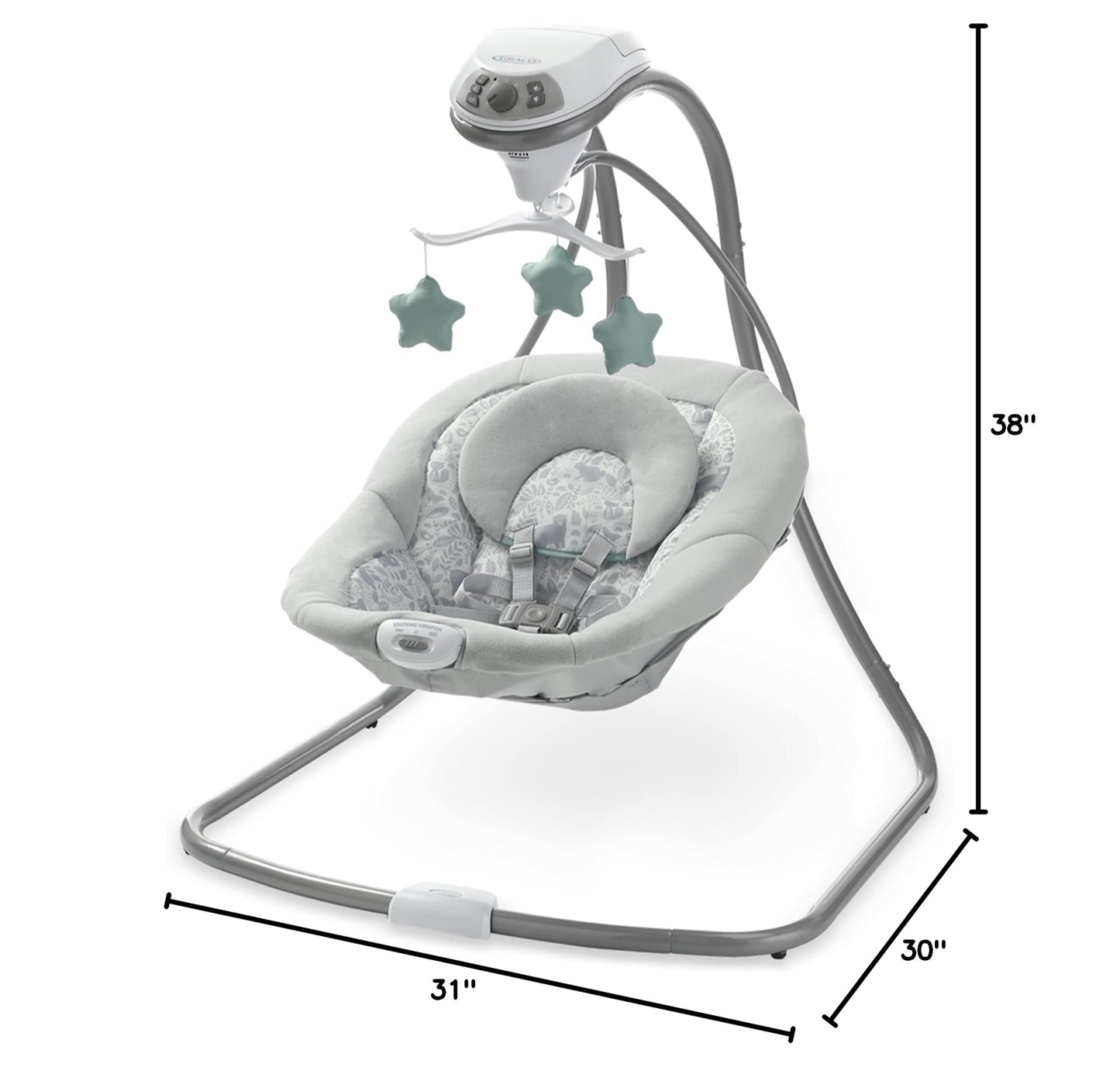 Graco Simple Sway baby swing plush seat and head support