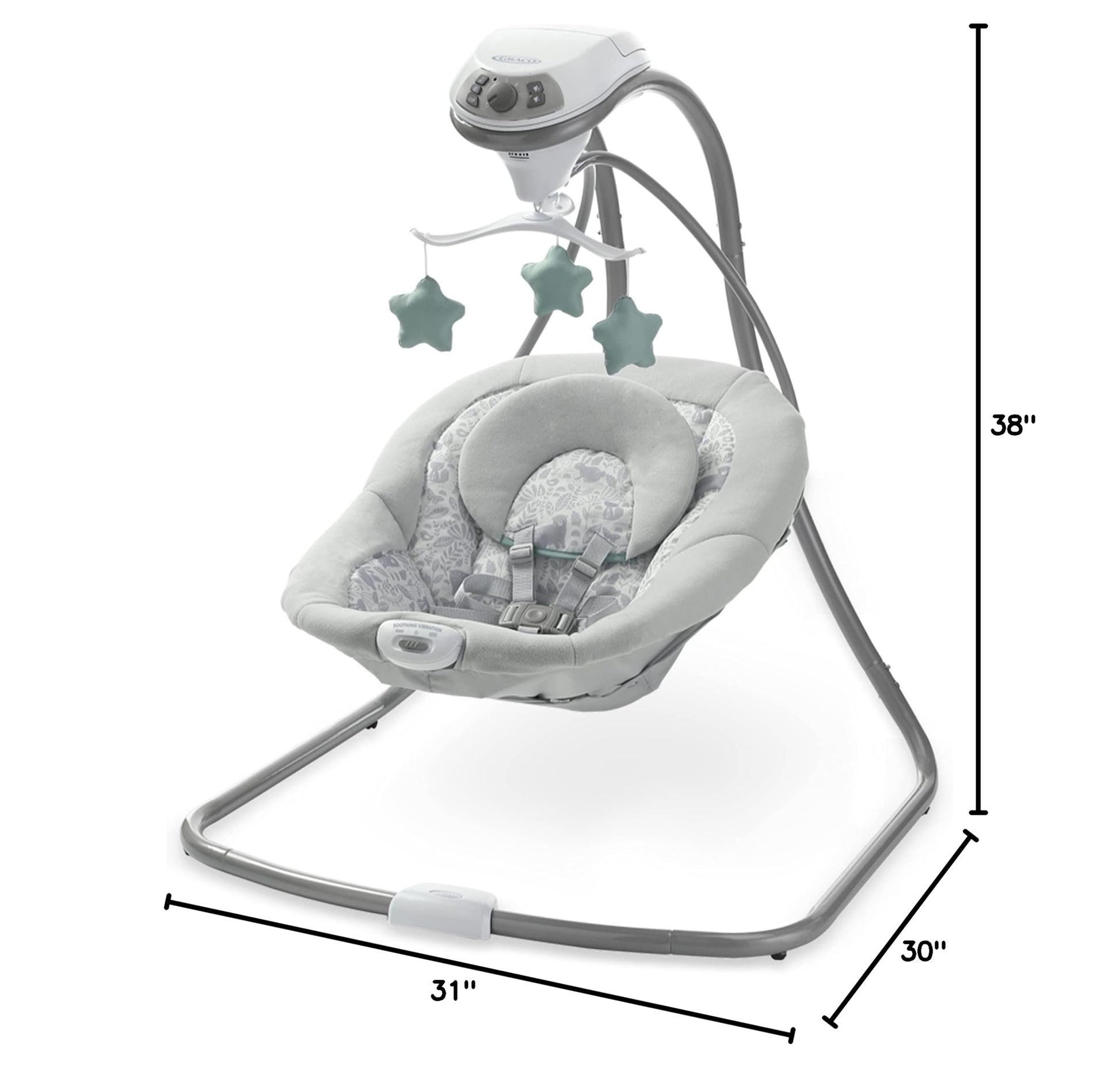 Graco Simple Sway baby swing plush seat and head support