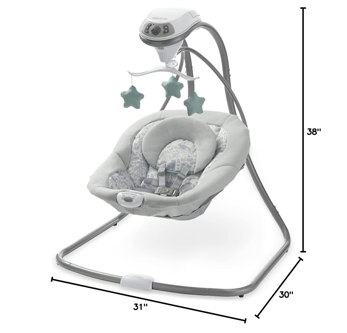 Graco Simple Sway Baby Swing Ivy safety harness detail
