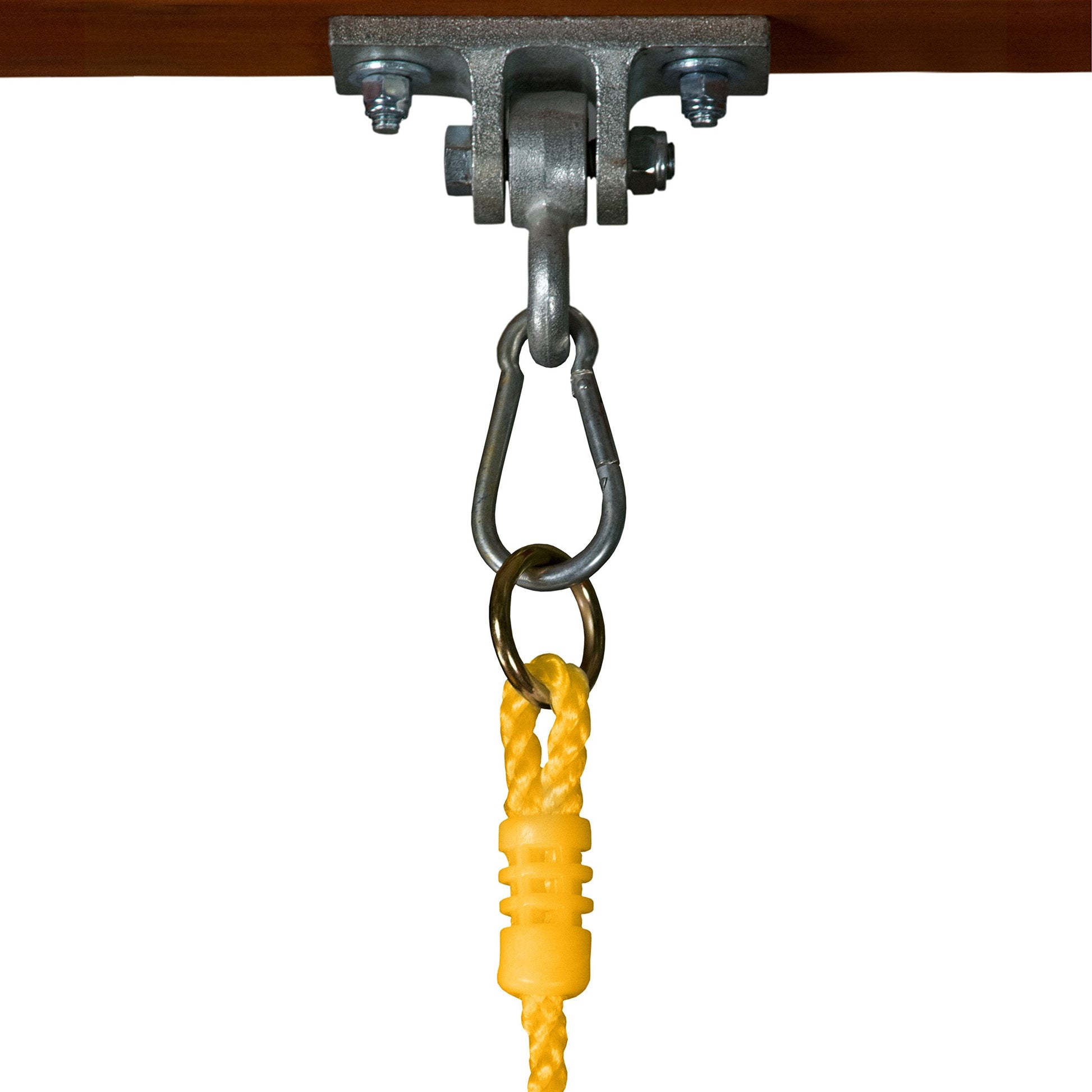 Rear view of high back plastic infant swing for backyard playground