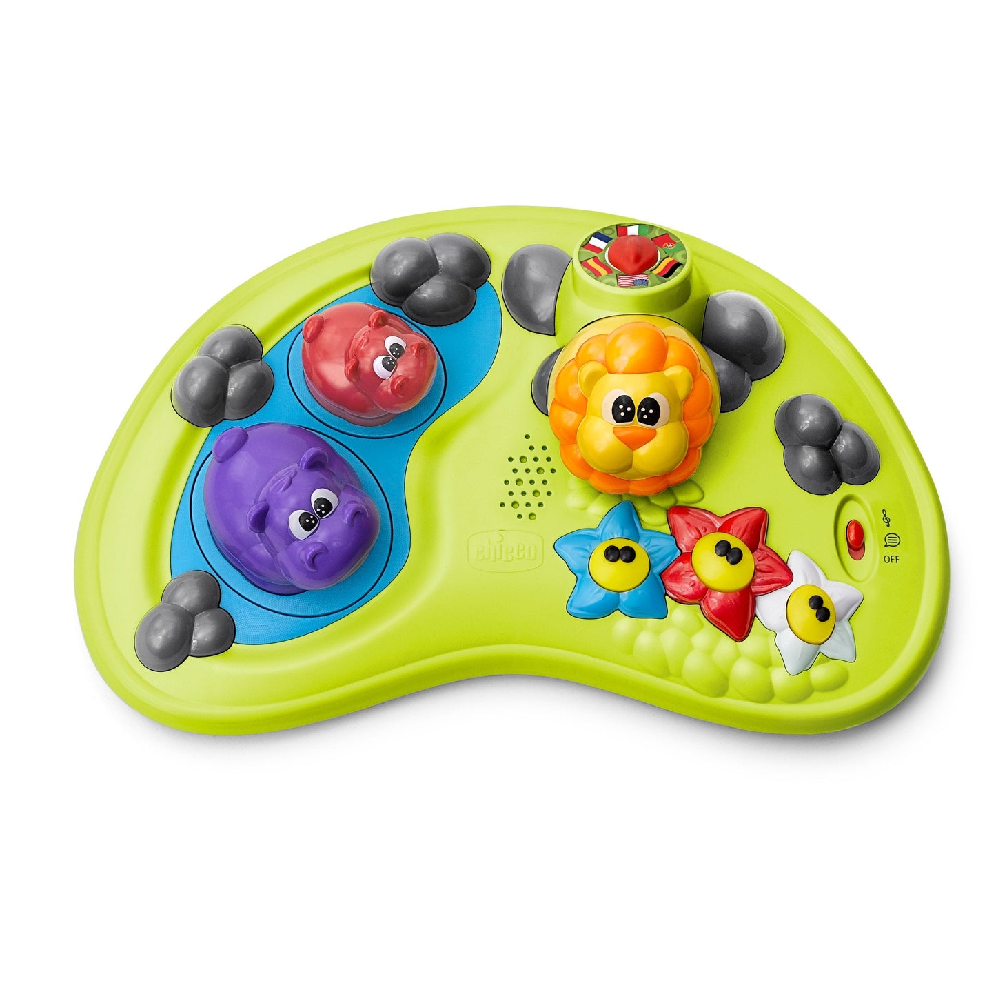 Top view of Chicco Walky Talky with removable toy tray detached.