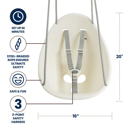 Detailed view of the blister-free braided ropes included with the swing.