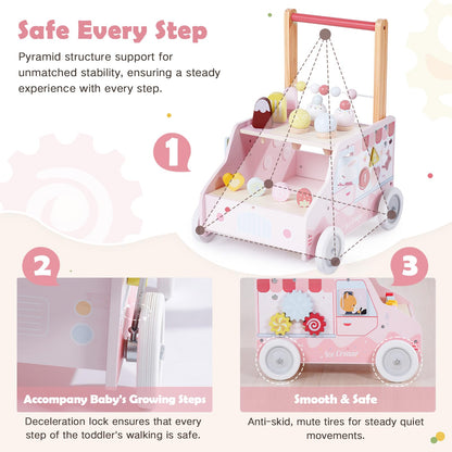 Side profile of Labebe multifunctional ice cream cart toy