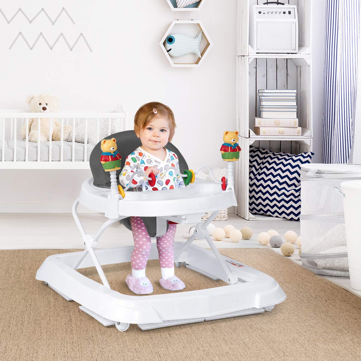Chefjoy collapsible baby activity walker angled perspective