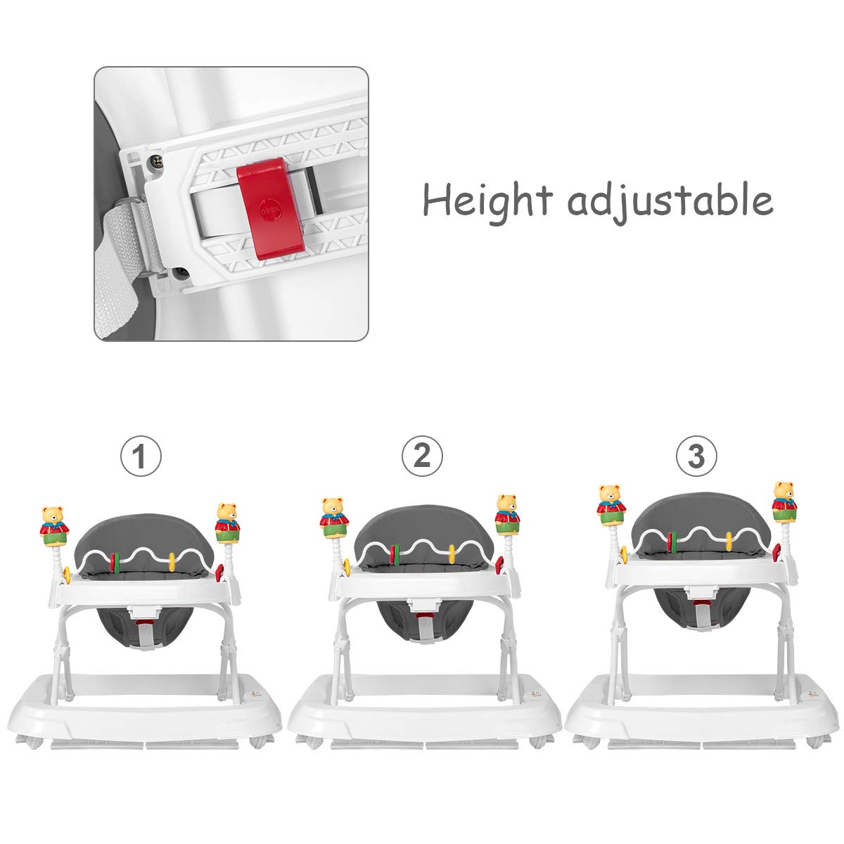 Collapsible activity walker folded for storage