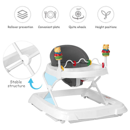Compact baby walker for boys and girls