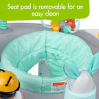 Close-up of the 360-degree rotating seat mechanism.
