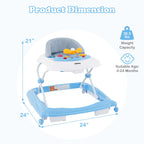 Infans baby walker height adjustment mechanism