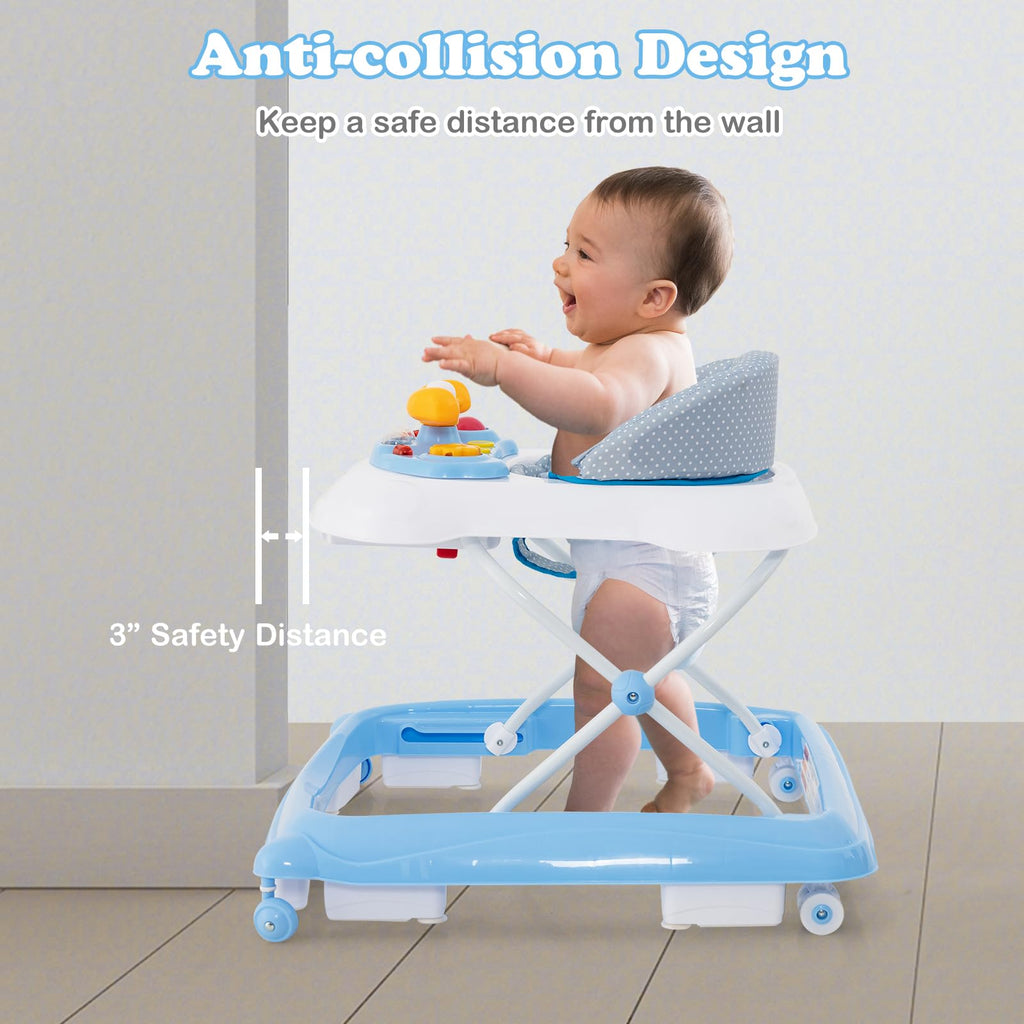 Infans foldable walker in compact storage position