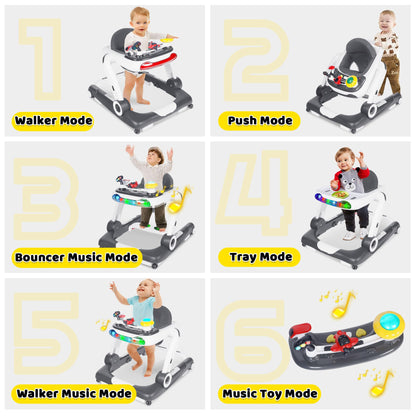 Todefull baby walker with detachable music toy tray