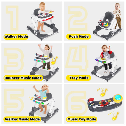 Todefull baby walker with detachable music toy tray