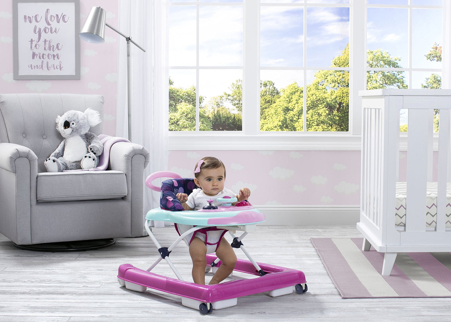 Side profile of Delta Children activity walker in Orbit color