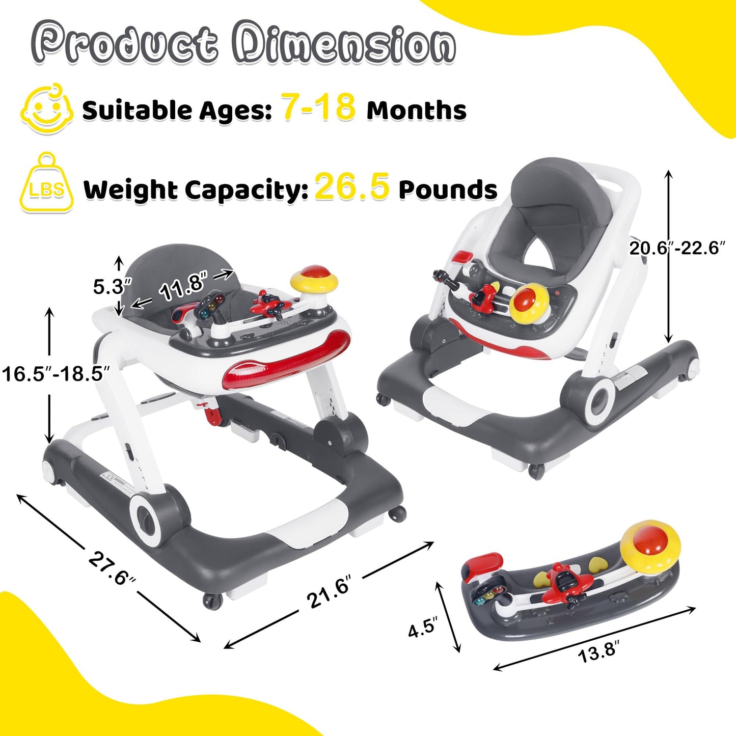 Adjustable speed control wheels on Todefull baby walker