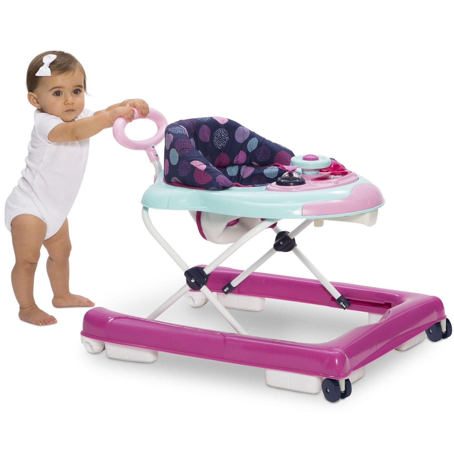 Adjustable height mechanism on Delta Children walker