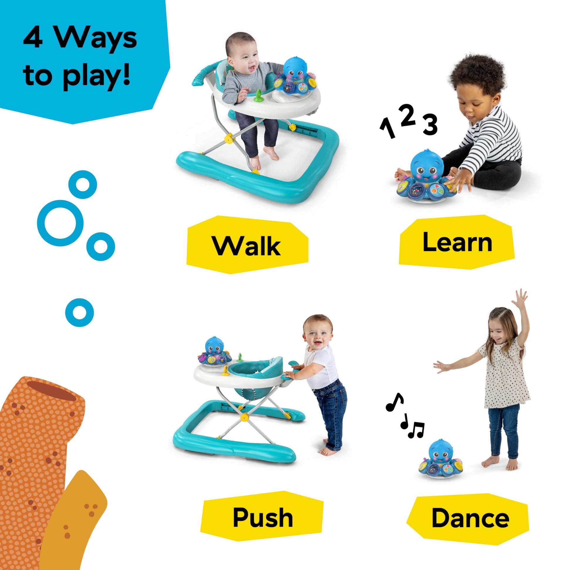Detached Opus octopus toy for floor play