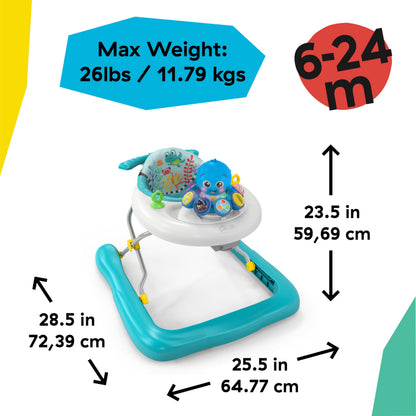 Baby using push-behind mode on Baby Einstein walker