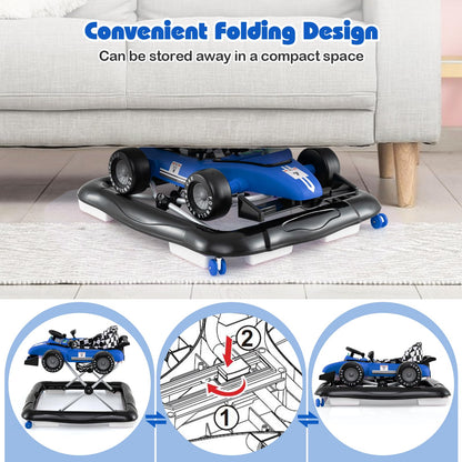 Folded Honey Joy baby walker for compact storage