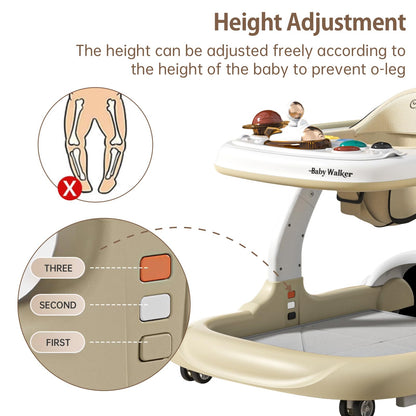Close up of Aobalvn baby walker safety wheels and brake pads