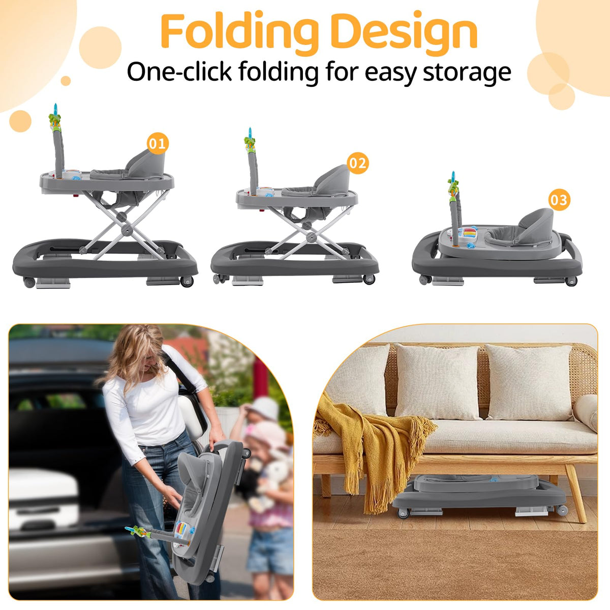 Jozhixiao foldable activity center side angle