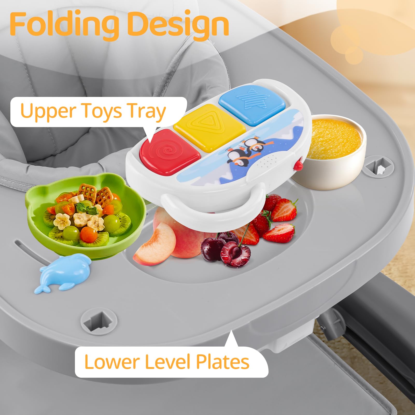Adjustable height settings on Jozhixiao baby walker