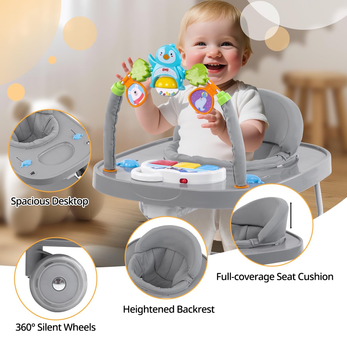 Jozhixiao baby walker with removable footrest