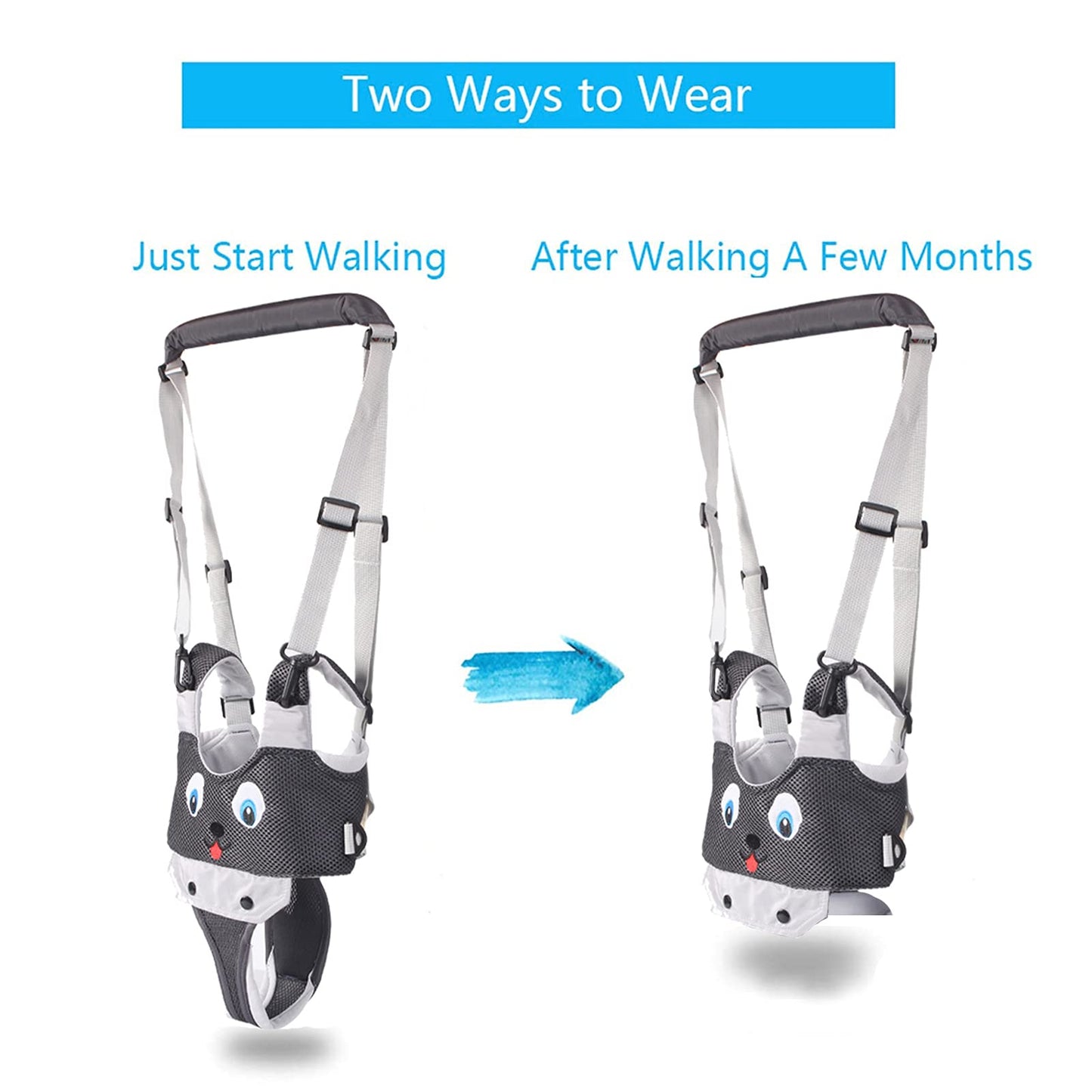 Side view of Iulonee baby learning to walk harness