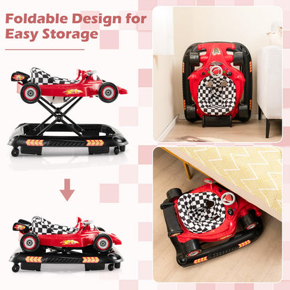 Safety wheels and anti-rollover base of Baby Joy 4-in-1 walker