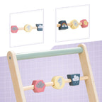 Giant Bean wooden walking toy packaging and included accessories