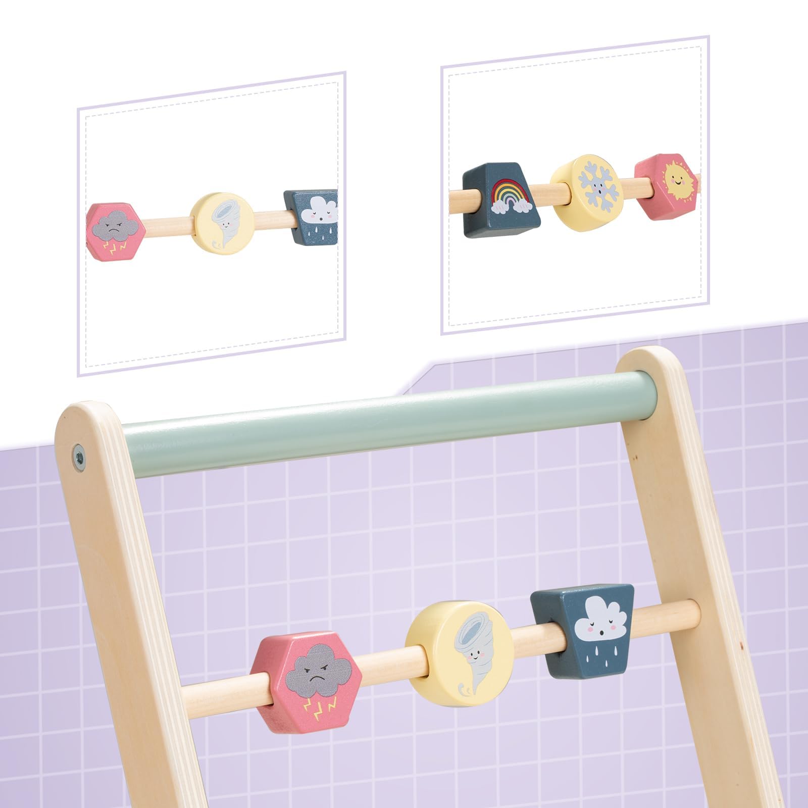 High quality birch wood construction of pony baby walker
