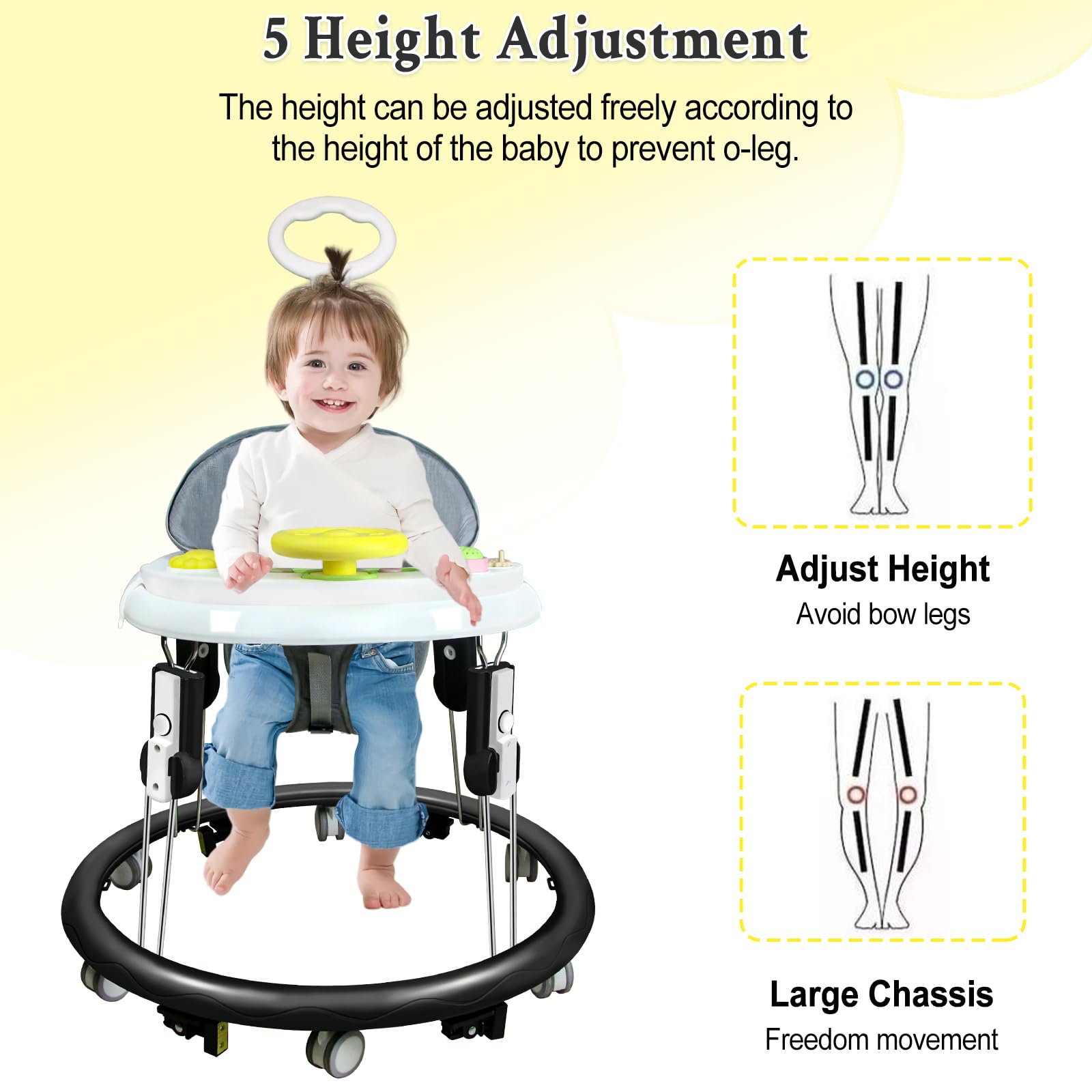 Anti-rollover base of Crosde baby walker