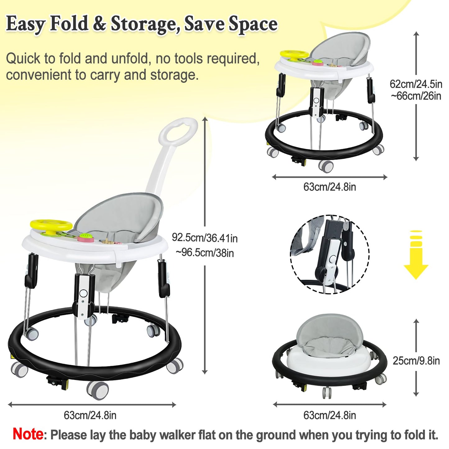 Comfortable seat of 5-in-1 activity walker