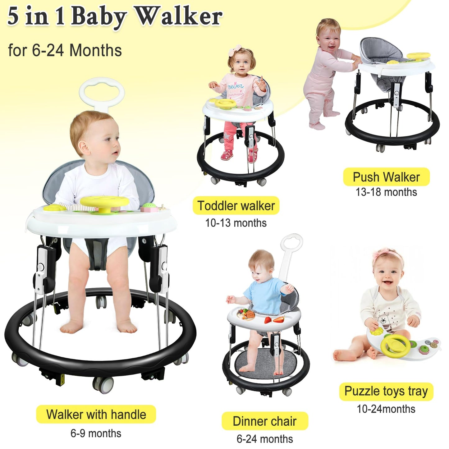 Detailed close up of baby walker steering wheel tray