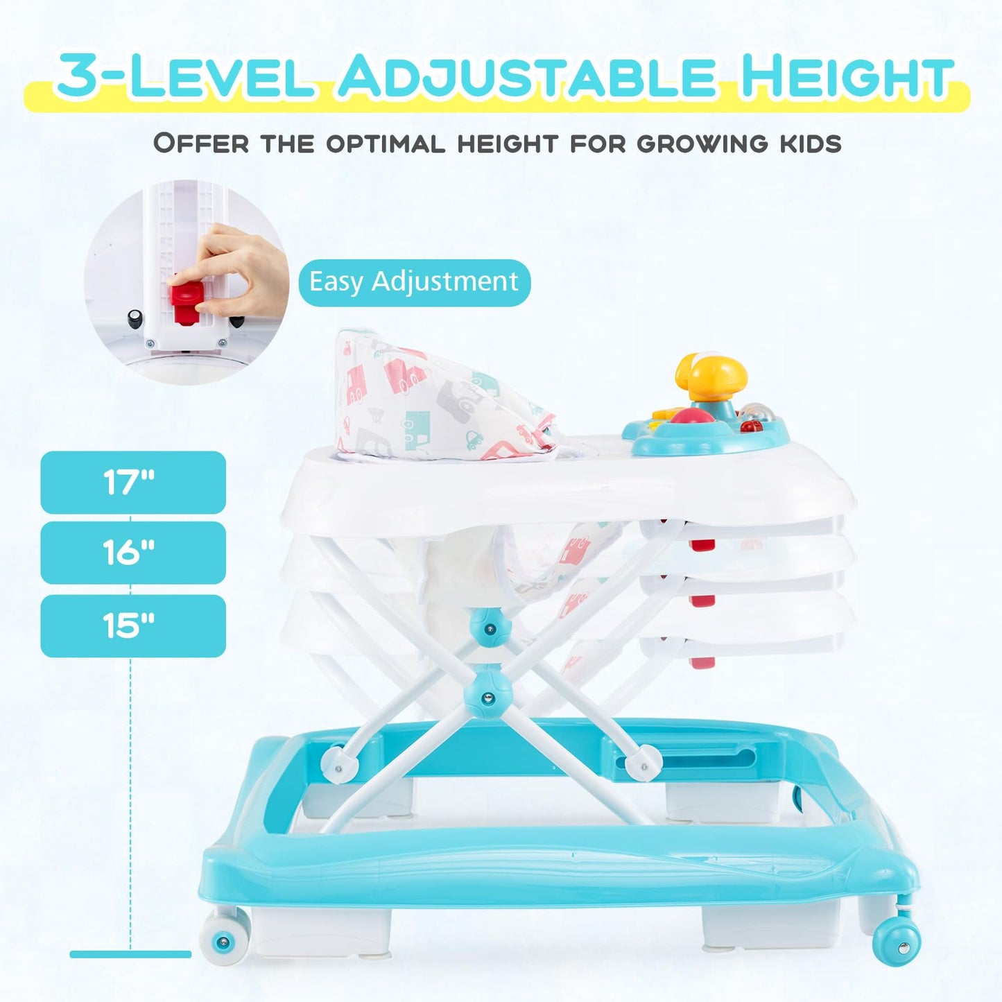 Baby Joy activity walker with music tray and lights