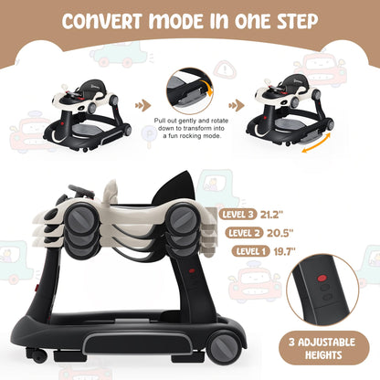 Zenvory 6 in 1 walker with comfortable padded seat and backrest