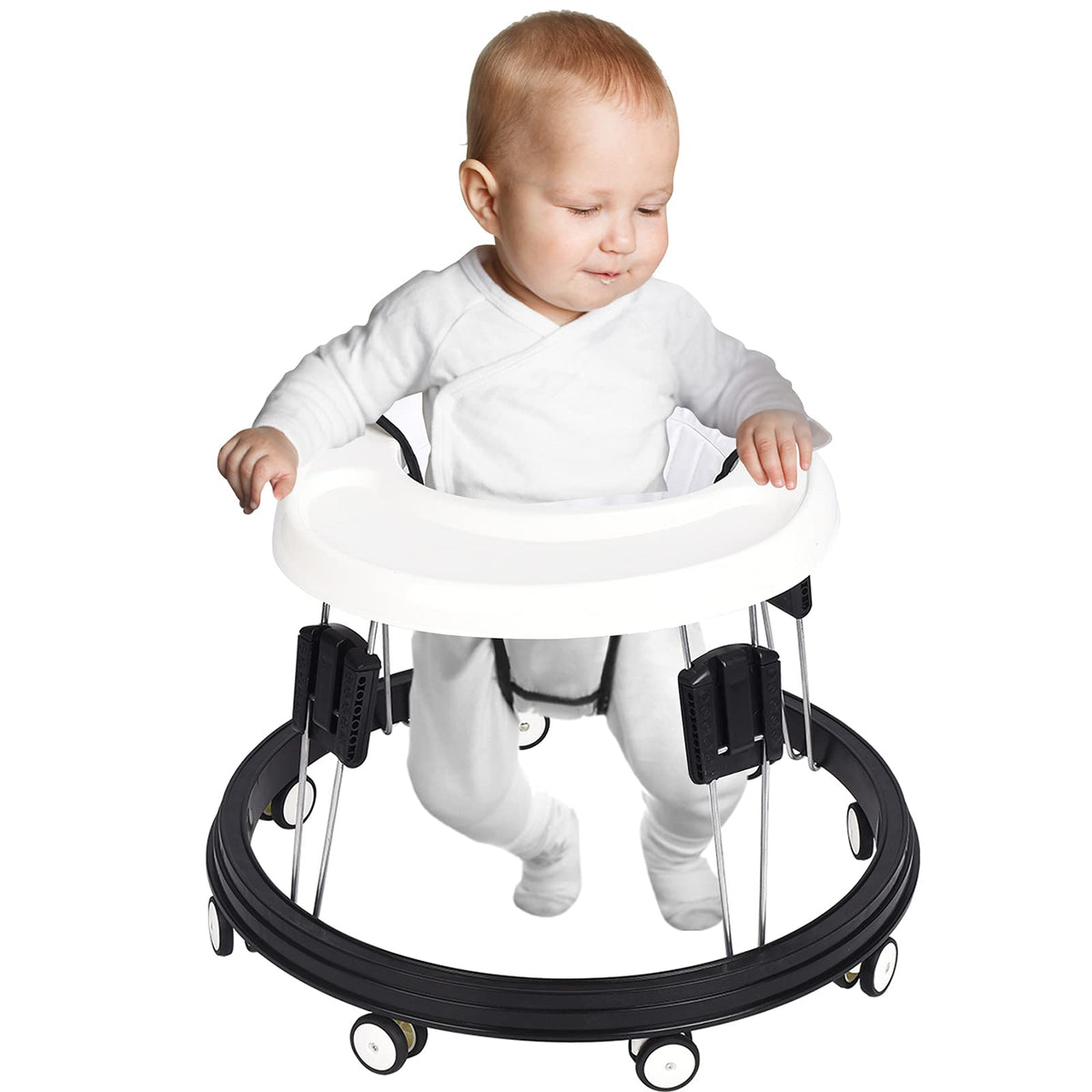 Naichi infant walker side profile showing adjustable height settings
