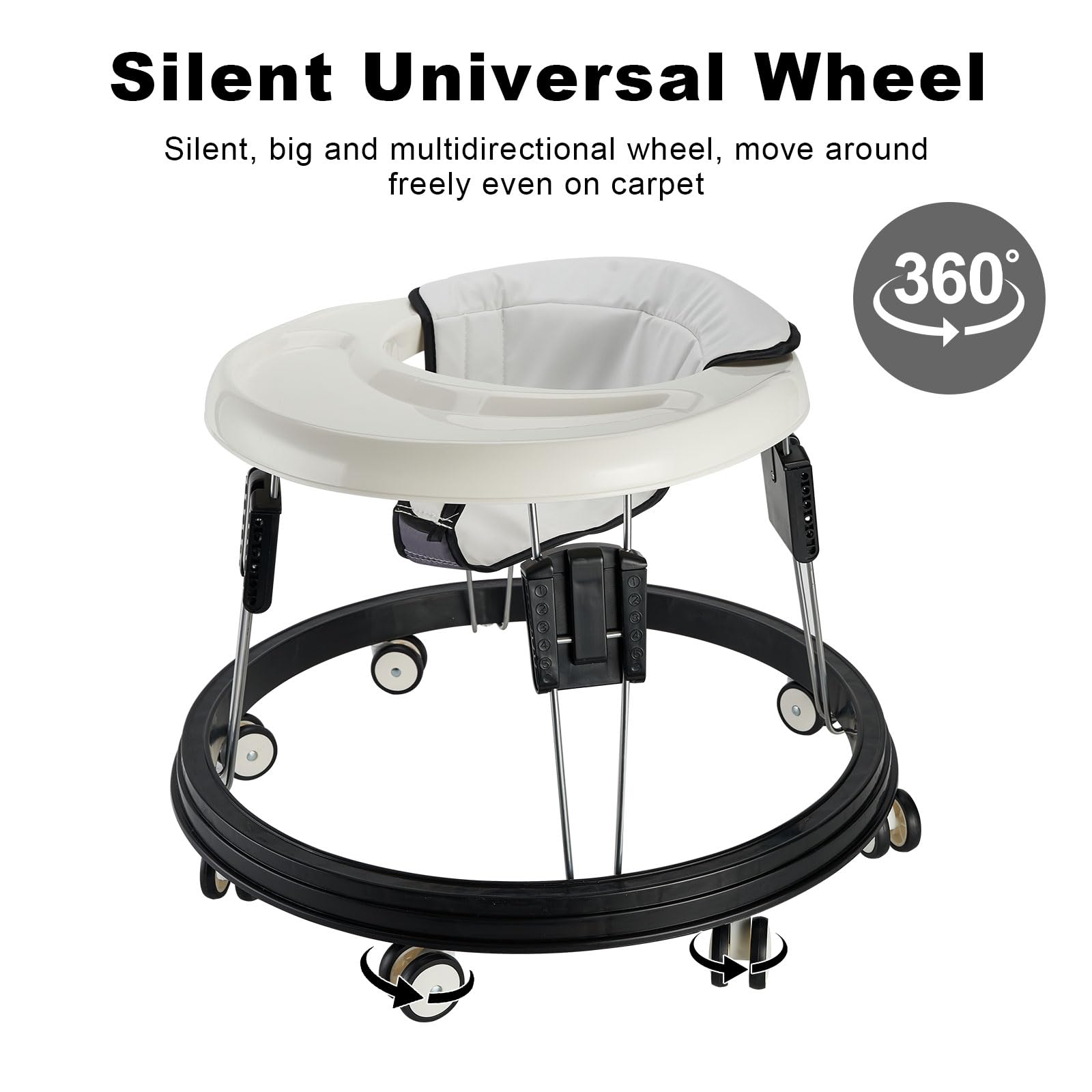 Close up of DaGiBayCn baby walker anti-rollover wheel base