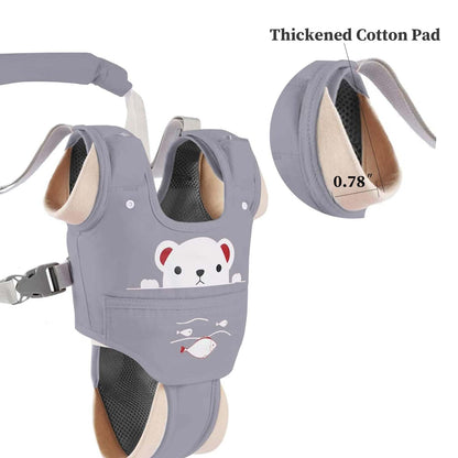 Pink baby walking helper harness with bear design