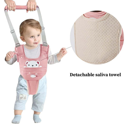 Detailed view of baby walking harness safety buckles