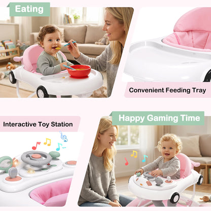 Side view of Hyes foldable baby walker
