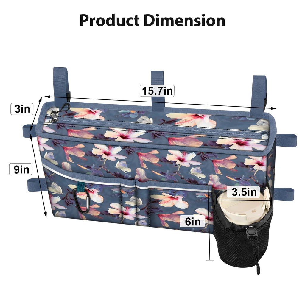 Finpac walker organizer pouch attached to folding walker