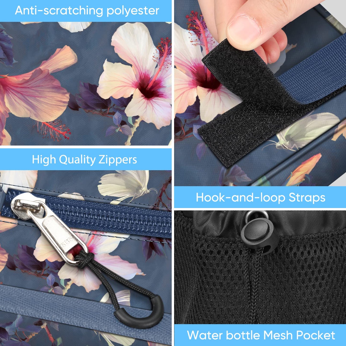 Detail of hook-and-loop straps for easy walker attachment