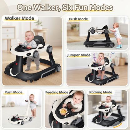 Side view of Haweek baby walker with sun canopy