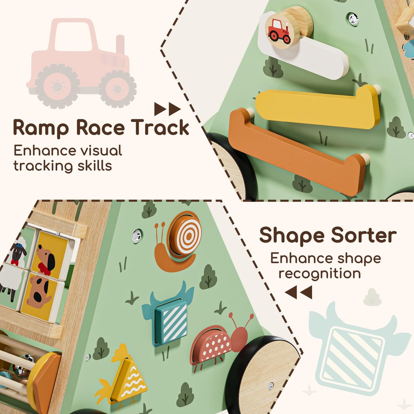 Lehoo Castle wooden walker features for early learning development