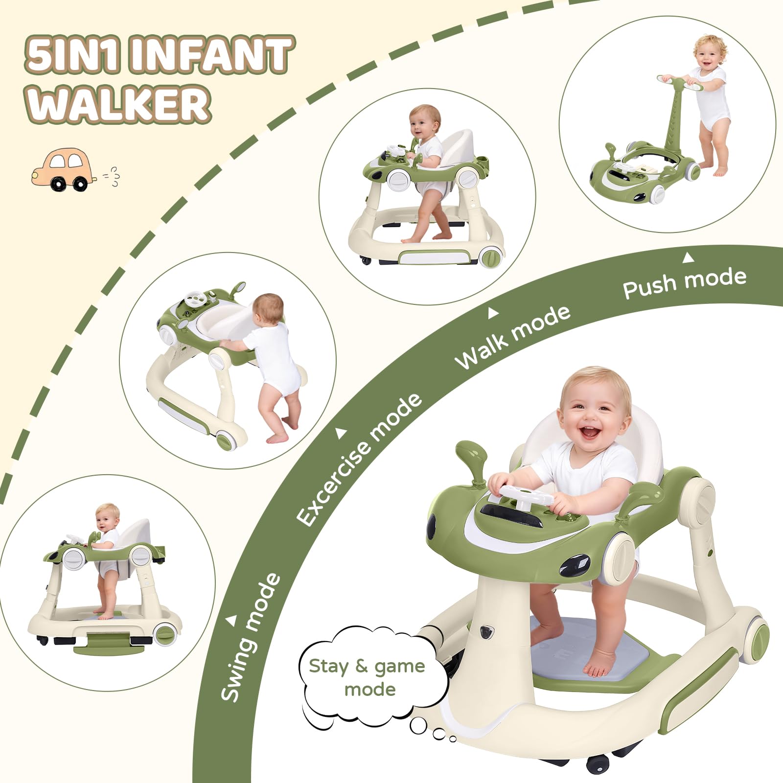 Interactive driving panel of Lerrutue baby walker