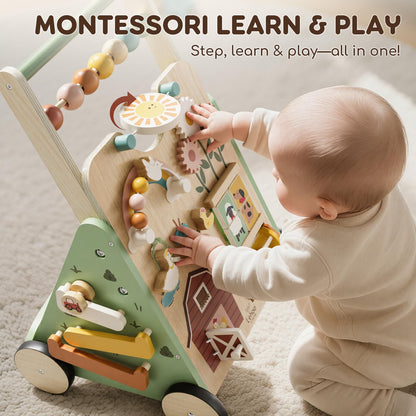 Lehoo Castle wooden walker in a modern nursery setting