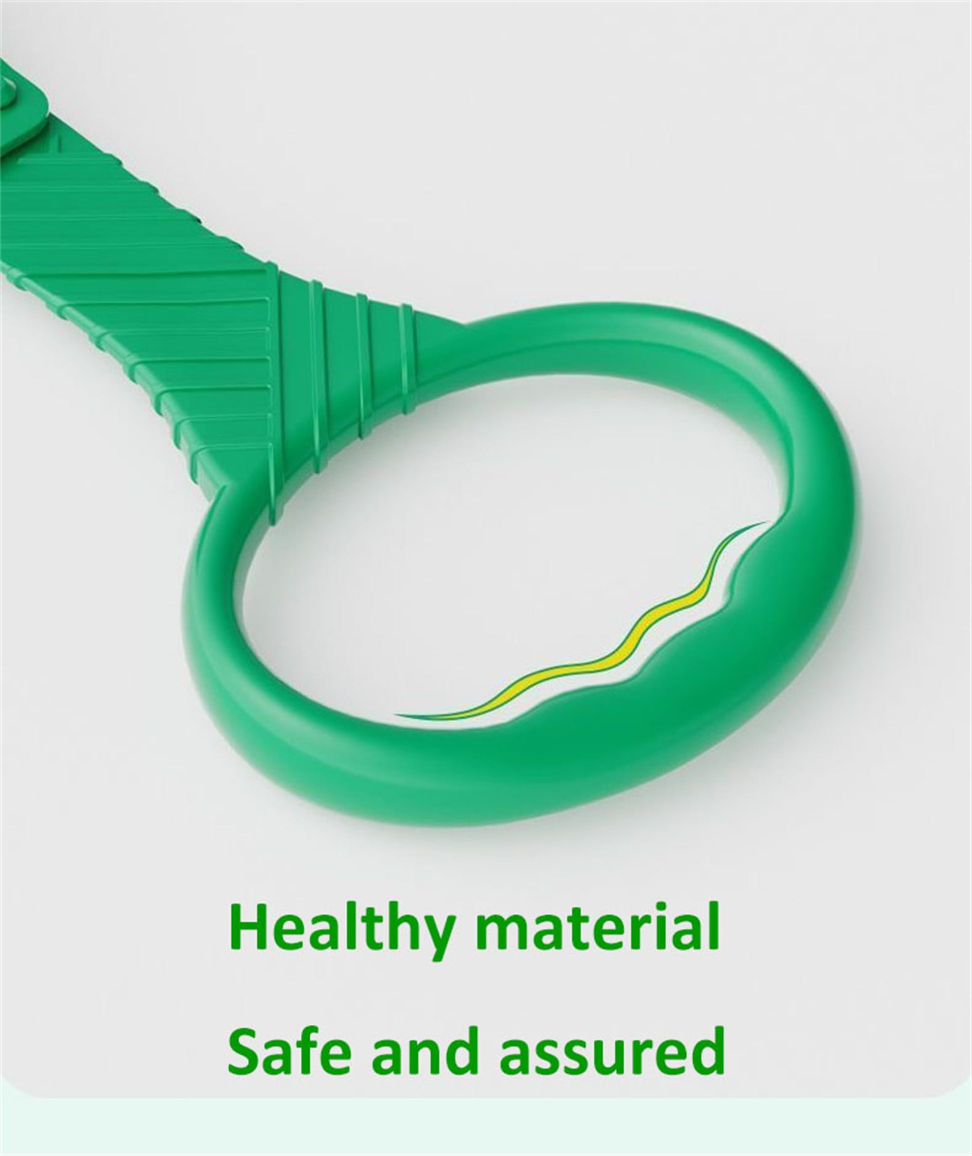 Close up of ergonomic plastic pull ring grip