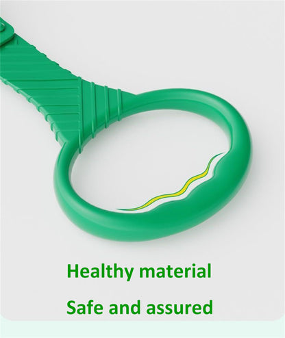 Close up of ergonomic plastic pull ring grip