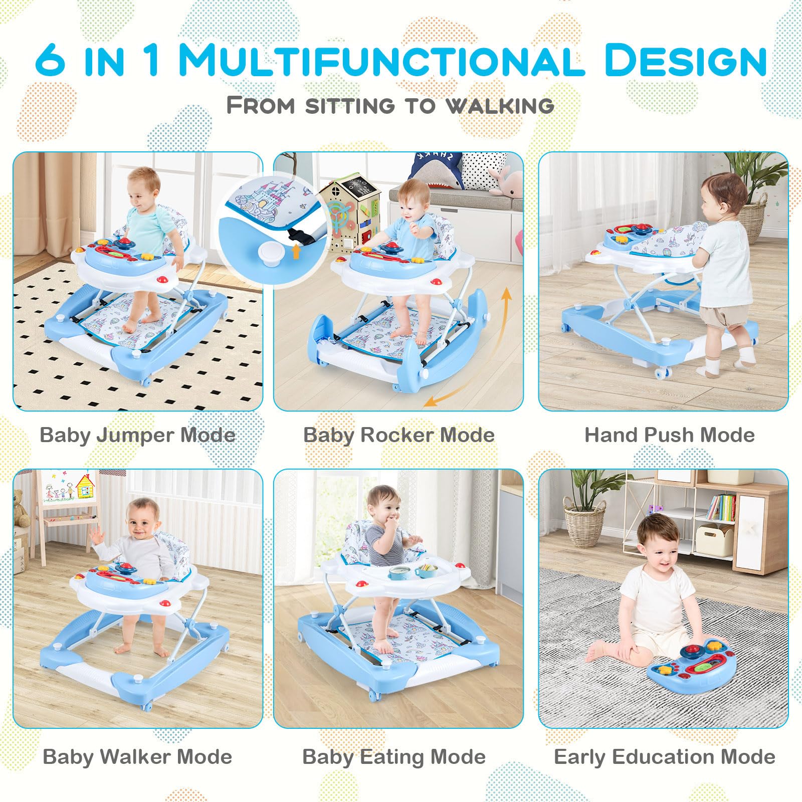 Goplus baby walker 6-in-1 mode conversion features