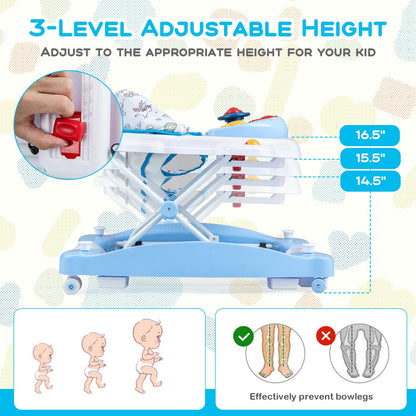 Adjustable height settings on Baby Joy infant walker