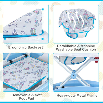 Foldable design of Goplus 6-in-1 baby walker for storage